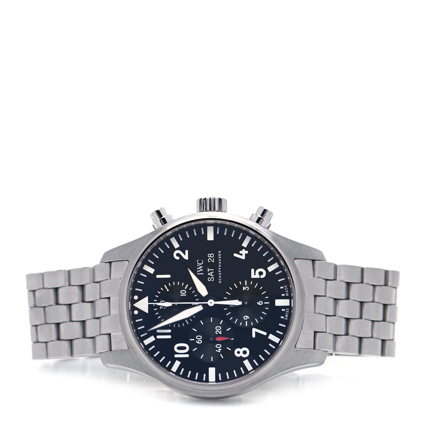 Stainless Steel 43mm Pilot Spitfire Chronograph Automatic Watch Blue IW377710