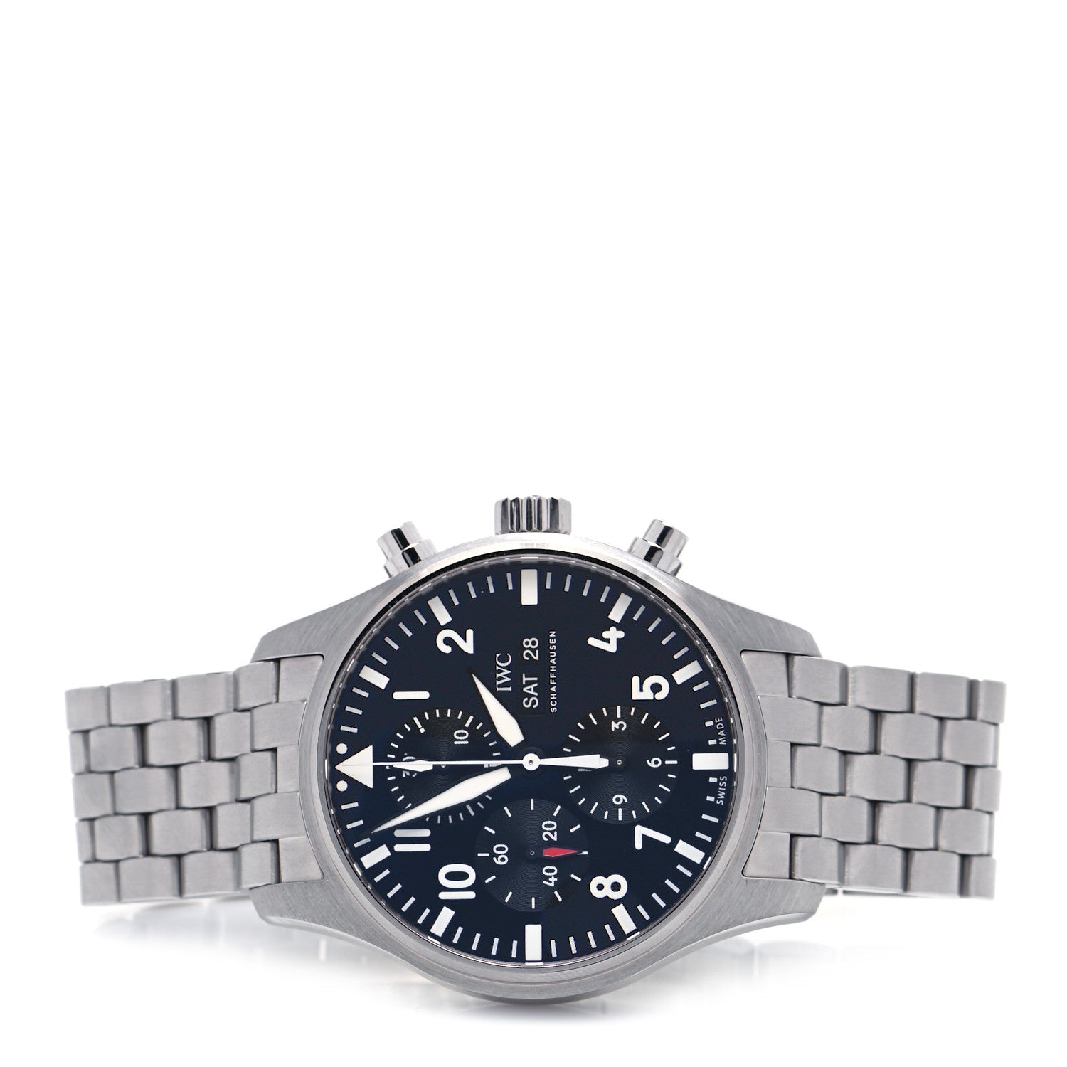 IWC Stainless Steel 43mm Pilot Spitfire Chronograph Automatic Watch Blue IW377710 2 of 4