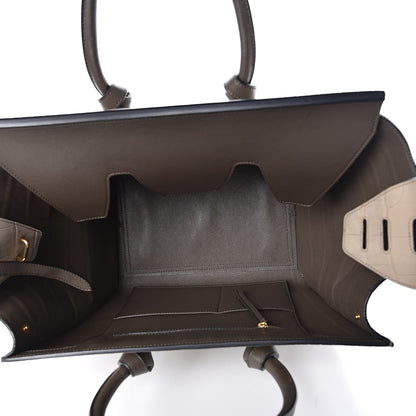Celine Crocodile Embossed Nubuck Calfskin Small Tie Knot Tote Grey 6 of 10