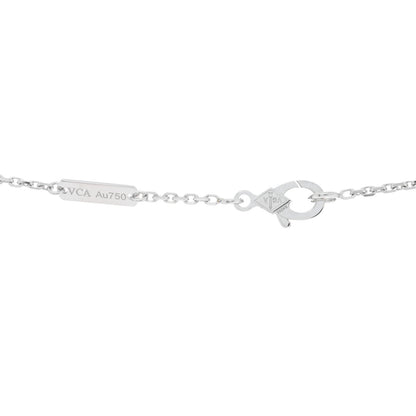 Van Cleef & Arpels 18K White Gold Guilloche Vintage Alhambra Pendant Necklace 4 of 5