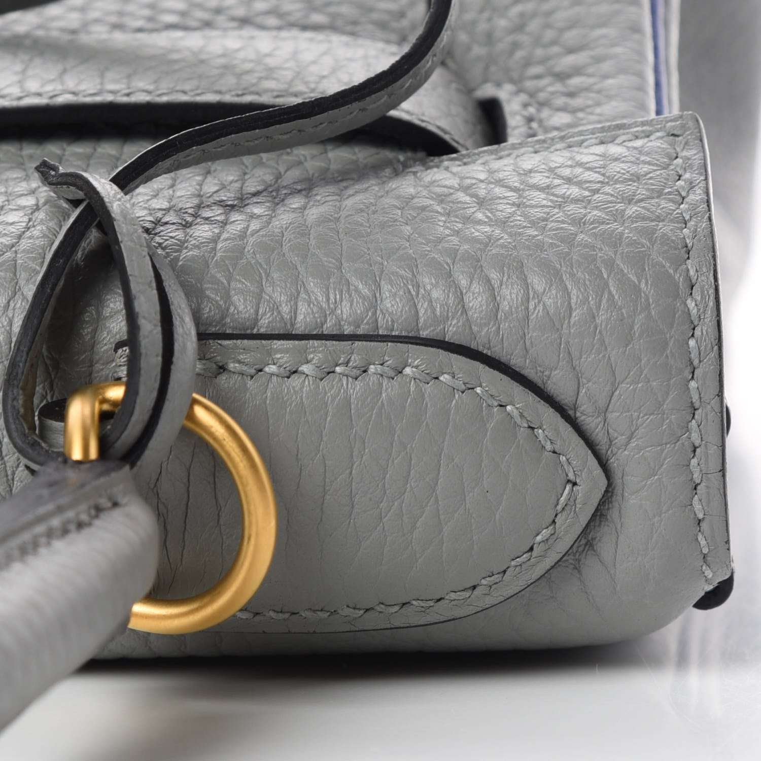 Hermes Taurillon Clemence Horseshoe Kelly Retourne 28 Bleu Glacier Bleu Electrique 10 of 34