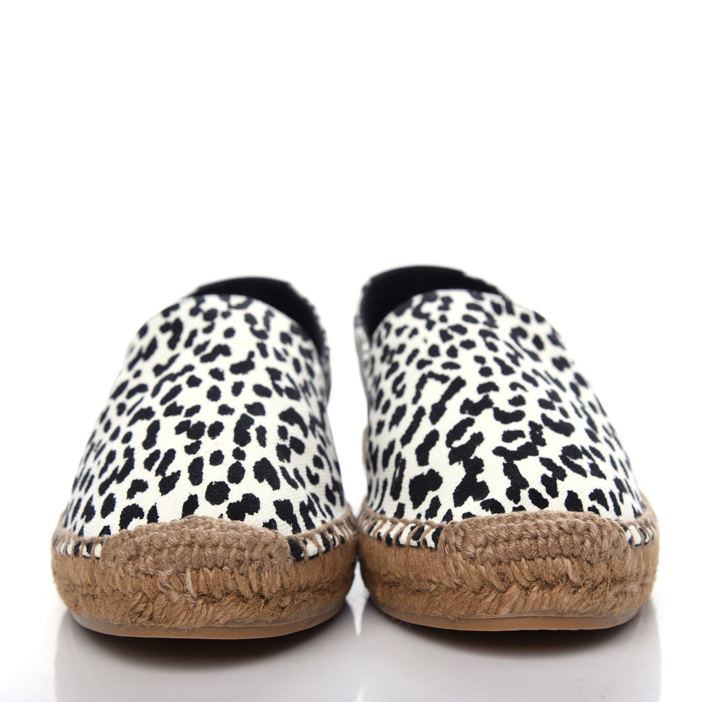 Canvas Leopard Print Espadrilles 40 Latte Black