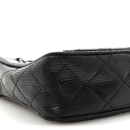 Chanel Lizard Diamond Quilted Tassel Camera Case Black 9 of 10