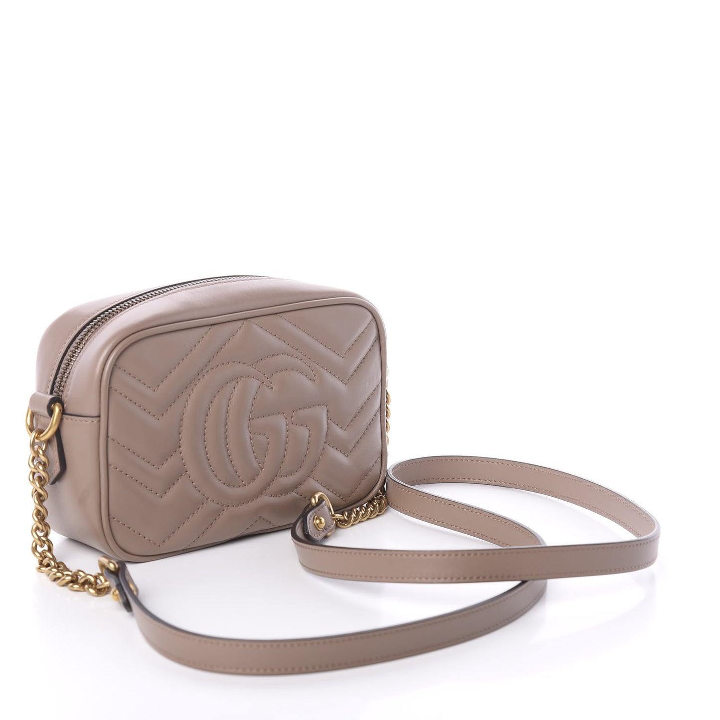 Calfskin Matelasse Mini GG Marmont Chain Shoulder Bag Porcelain Rose