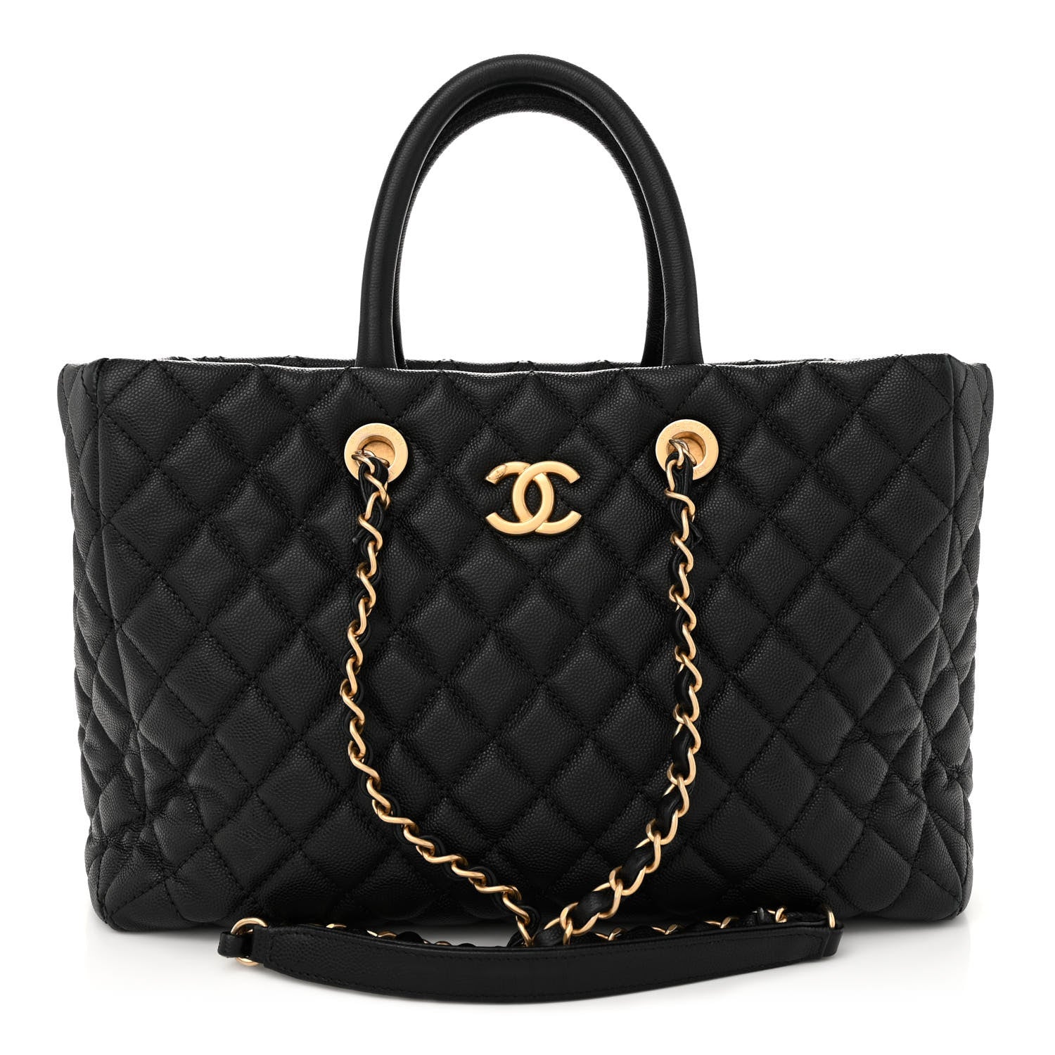 Chanel Caviar Quilted Coco Handle Shopping Tote Black 1 of 11