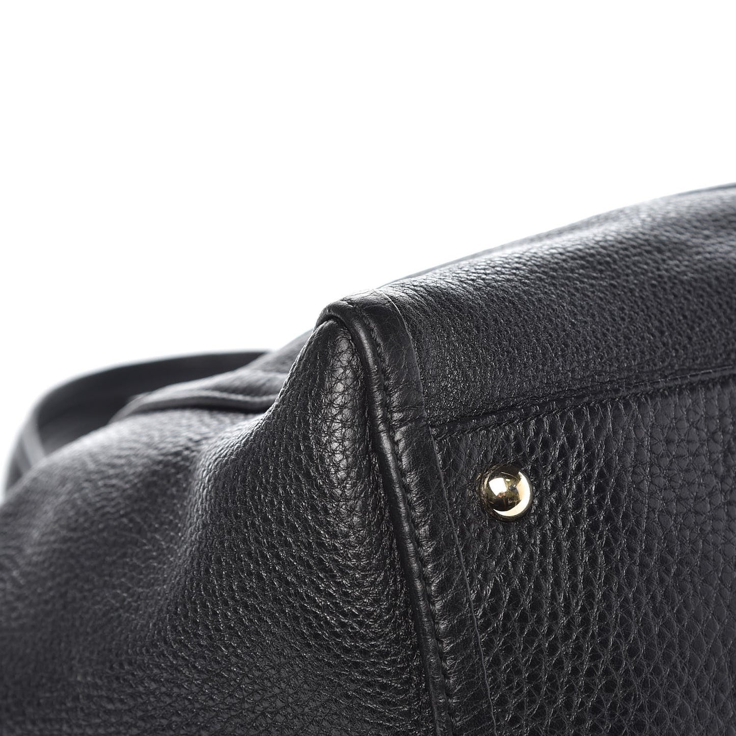 Pebbled Calfskin Medium Soho Shoulder Bag Black