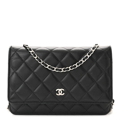 Chanel Lambskin Quilted Wallet On Chain WOC Black 1 of 12