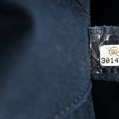 Chanel Mixed Fibers Calfskin Medium Deauville Tote Navy Blue 7 of 10