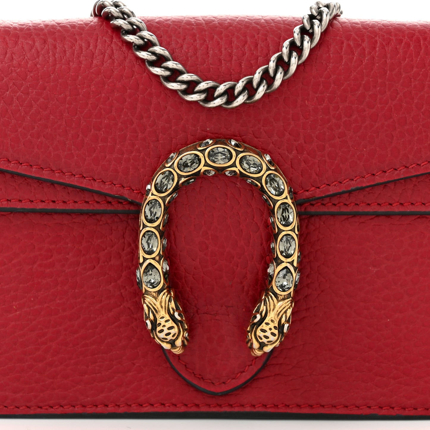 Calfskin Super Mini Dionysus Shoulder Bag Hibiscus Red