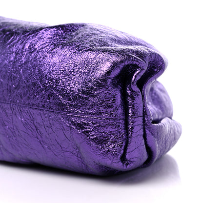 Bottega Veneta Metallic Crinkled Lambskin The Pouch Viola 9 of 9