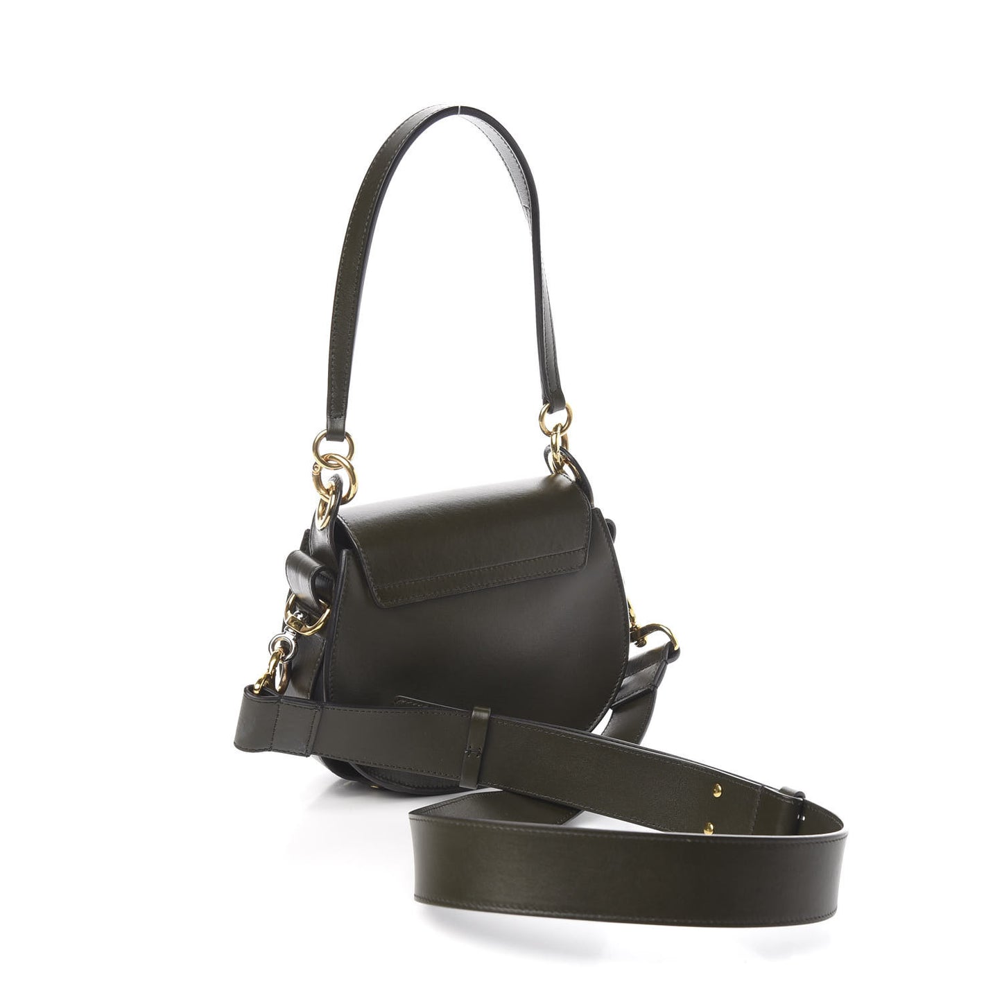 Calfskin Suede Small Tess Bag Deep Forest