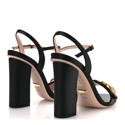 Gucci Lifford Calfskin GG Marmont Ankle Wrap 105mm Sandals 36.5 Black 5 of 13