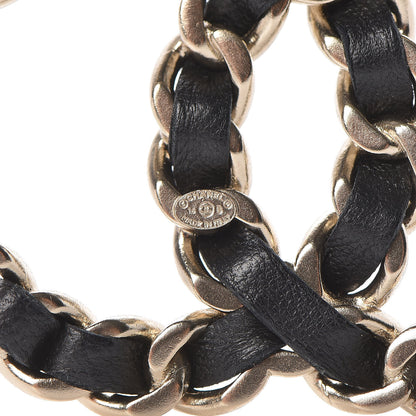 Chanel Lambskin Chain CC Brooch Black Gold 4 of 5