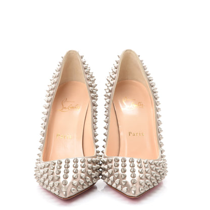 Christian Louboutin Metallic Calfskin Pigalle Spikes 100 Pumps 36 Beige Gold 2 of 7