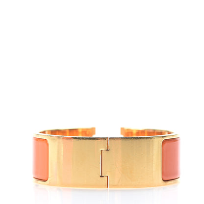 Hermes Enamel Wide Clic Clac H Bracelet PM Orange 2 of 6