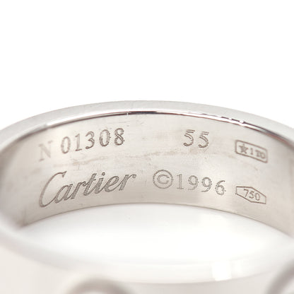 Cartier 18K White Gold 5.5mm LOVE Ring 55 7.25 4 of 5