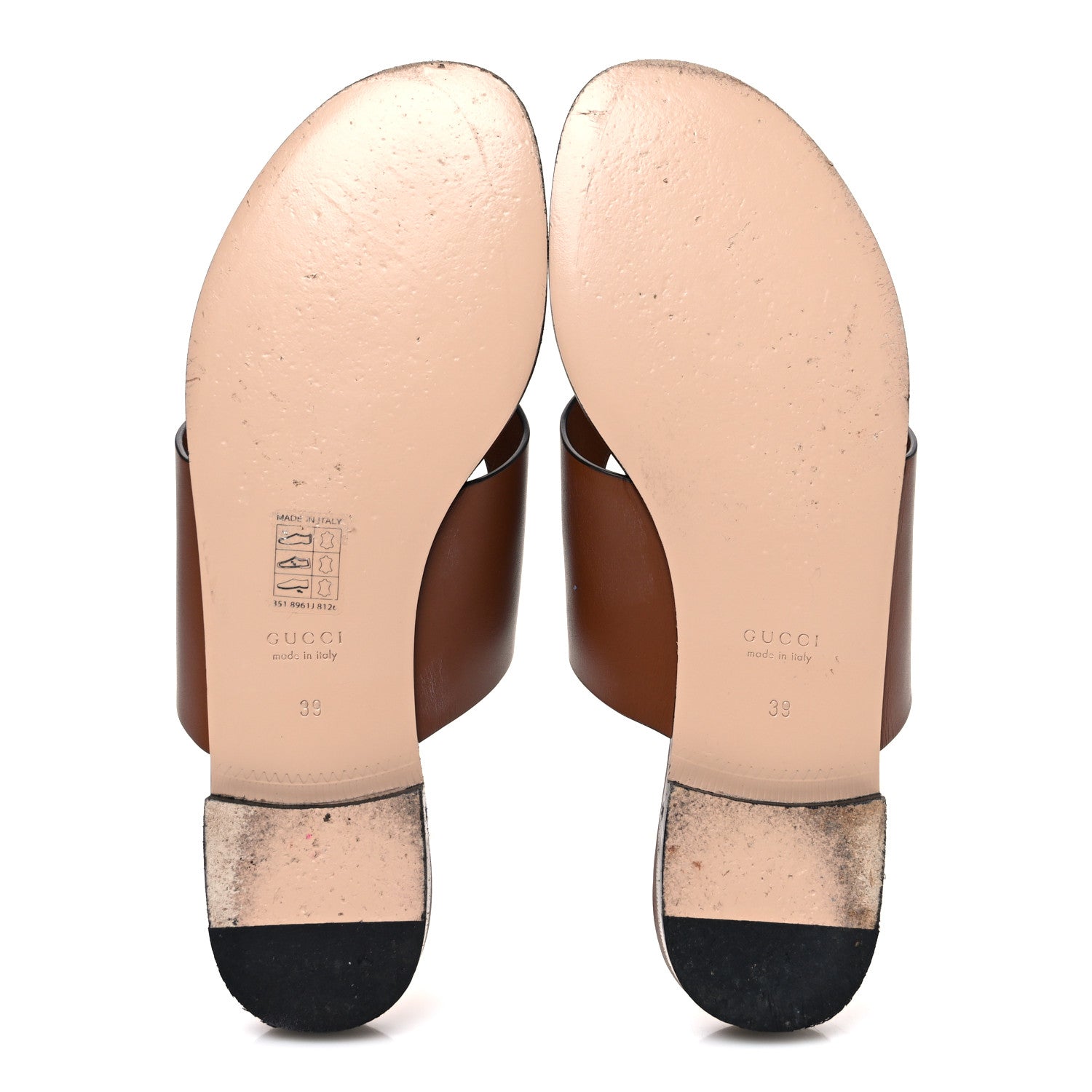 Gucci Sierra Calfskin Interlocking G Cut Out Thong Sandals 39 Cuir 7 of 11