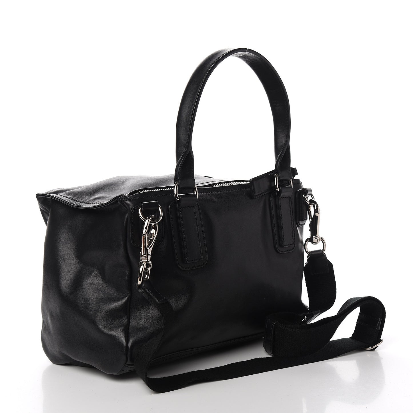 Calfskin Medium Pandora Logo Strap Black