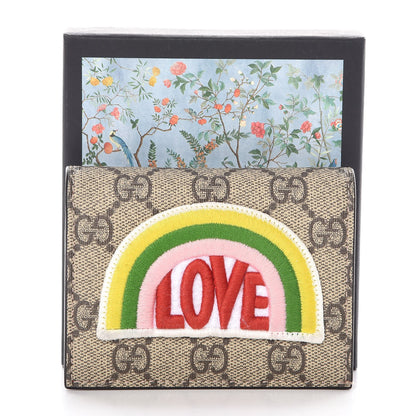 Gucci Soft GG Supreme Monogram Rainbow Embroidered Card Case Wallet 8 of 8