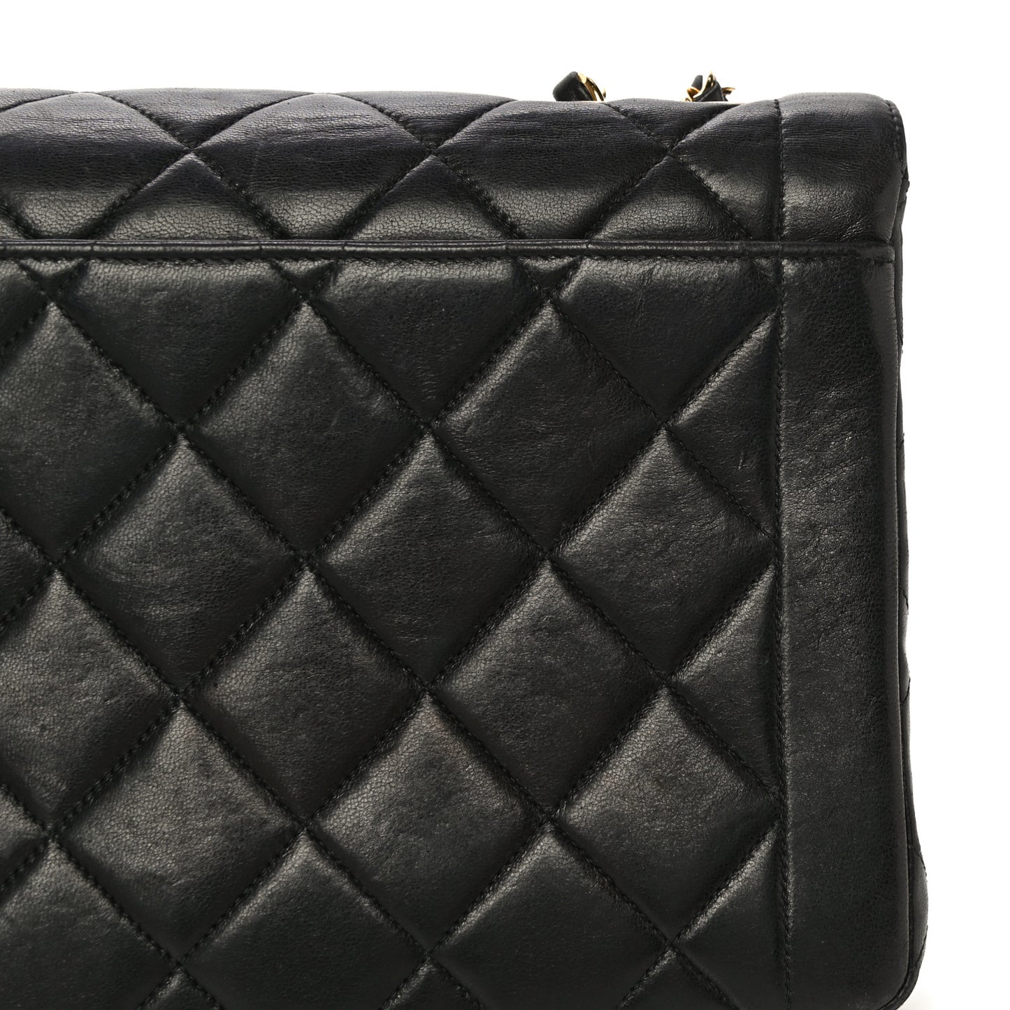 Lambskin Quilted Medium Single Flap Black