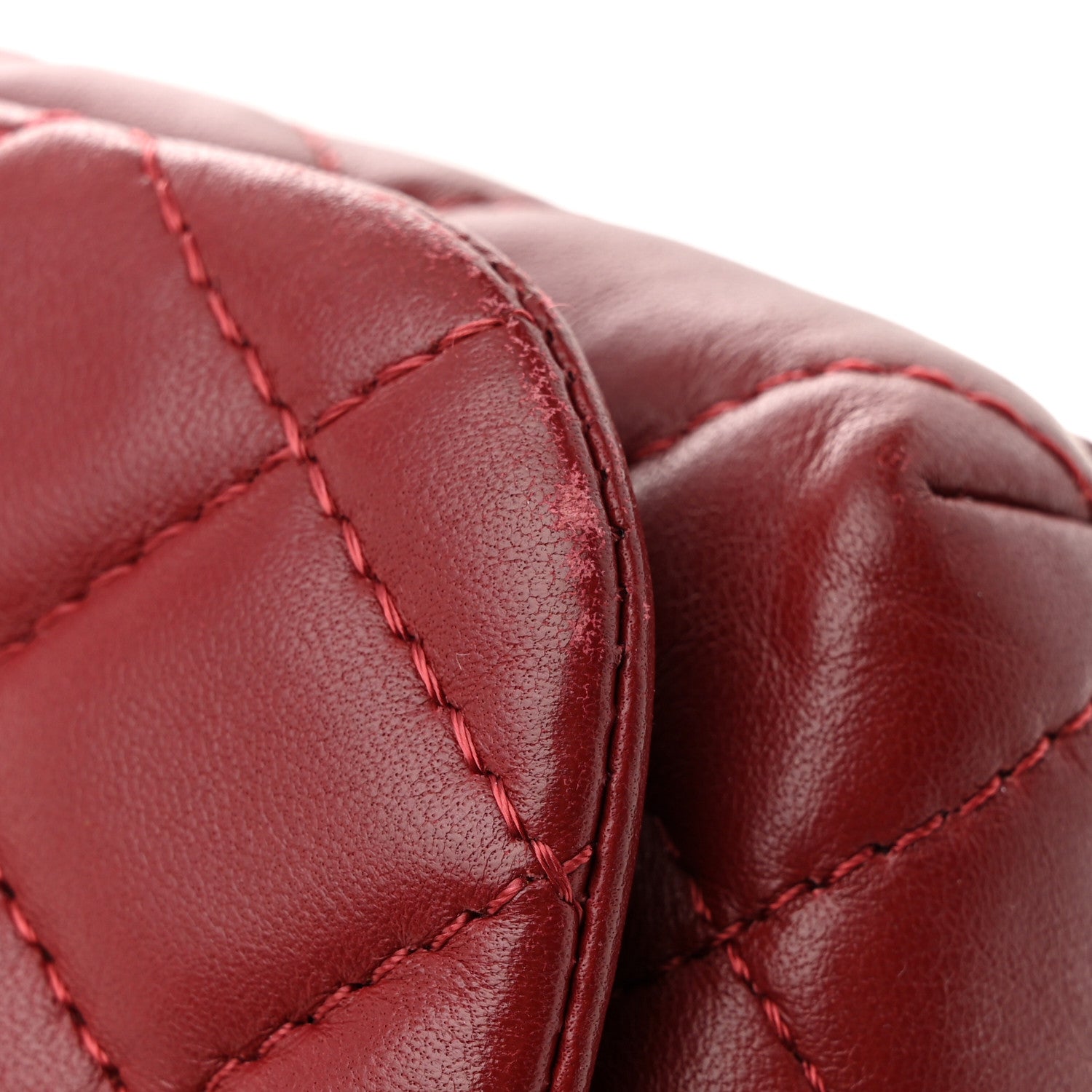 Chanel Lambskin Quilted Wood Mini Coco Handle Flap Red 13 of 15