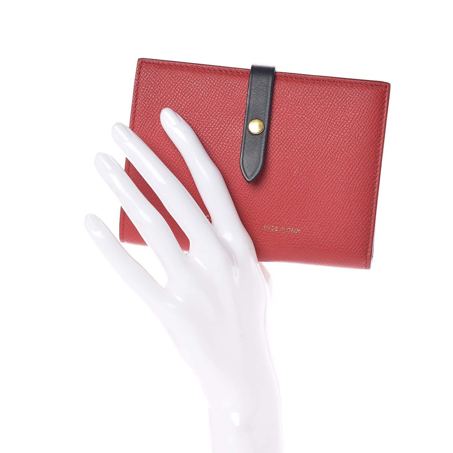 Celine Grained Calfskin Medium Multifunction Strap Wallet Coquelicot 2 of 10