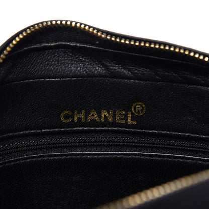 Chanel Lambskin Chevron Quilted Tassel Camera Case Black 8 of 12