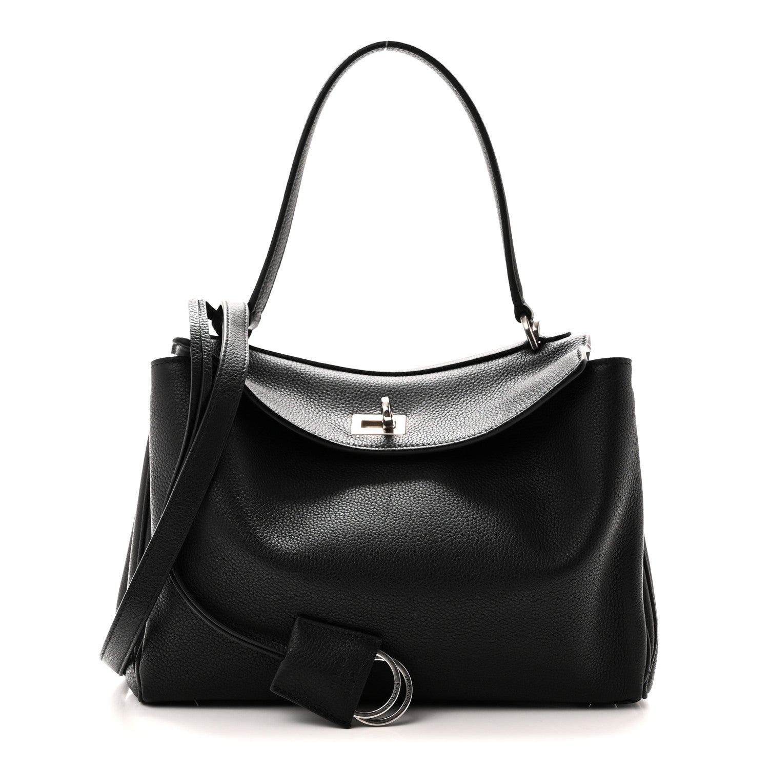Balenciaga Grained Calfskin Small Rodeo Top Handle Handbag Black 1 of 9