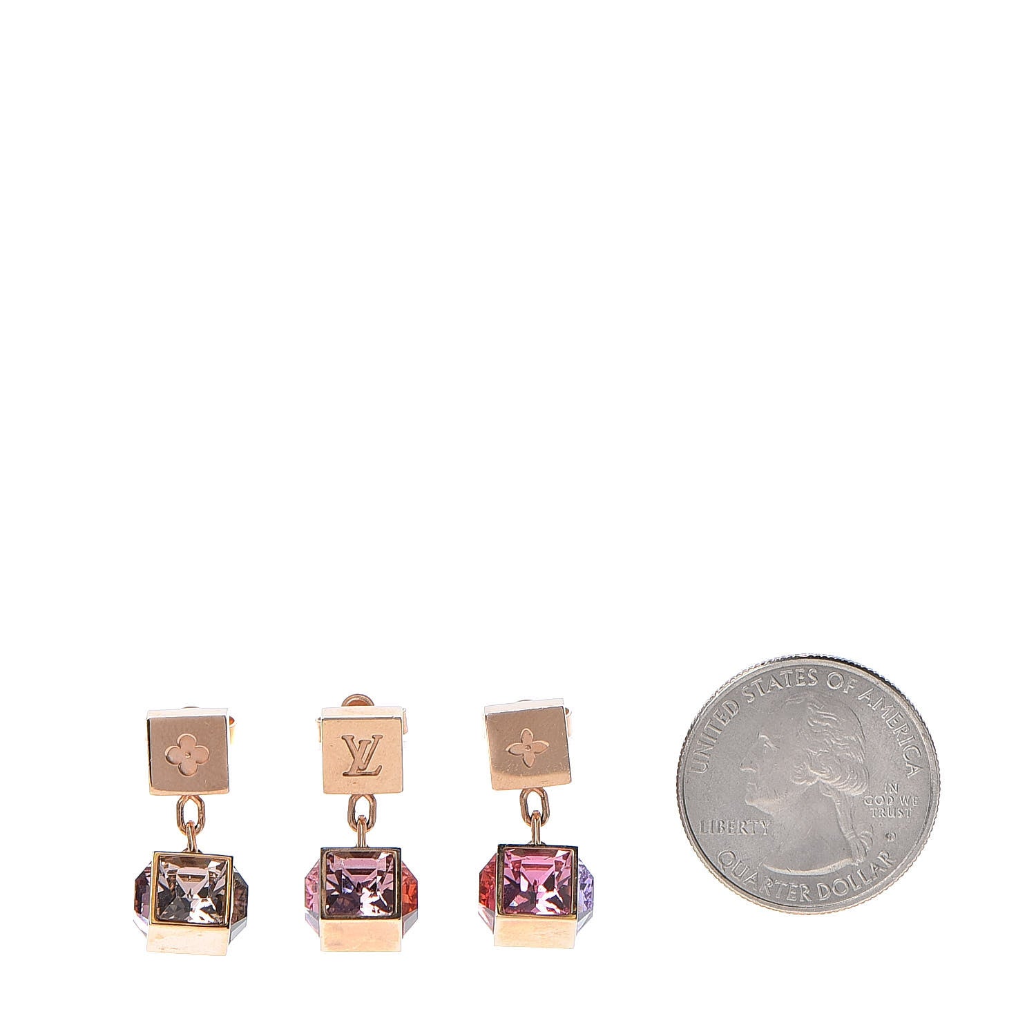Louis Vuitton Swarovski Gamble Earring Set Gold Multicolor 2 of 6