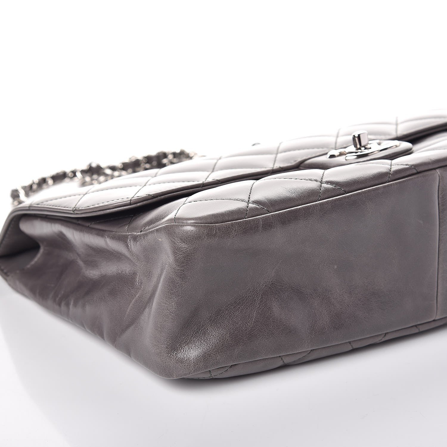 Chanel Glazed Calfskin Quilted Small CC Delivery Tote Grey 10 of 12
