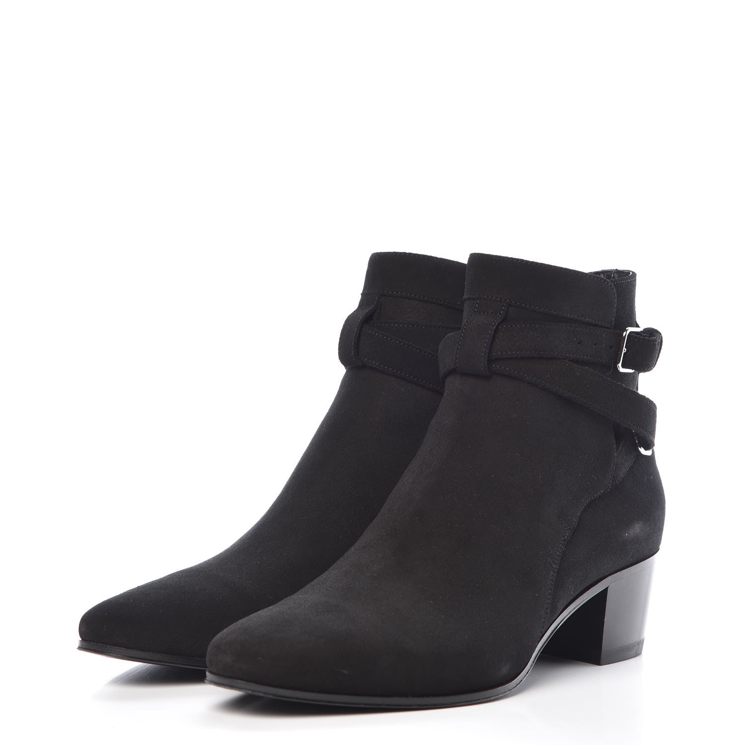 Saint Laurent Suede Jodhpur Calfskin Blake Ankle Boots 37.5 Black 3 of 10