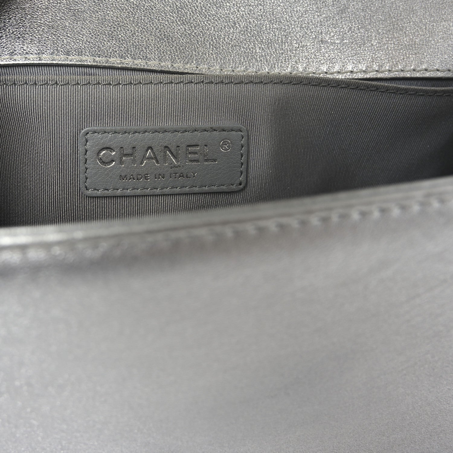 Chanel Metallic Lambskin Perforated Quilted Medium Boy Flap Argent 6 of 10