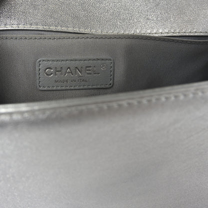 Chanel Metallic Lambskin Perforated Quilted Medium Boy Flap Argent 6 of 10