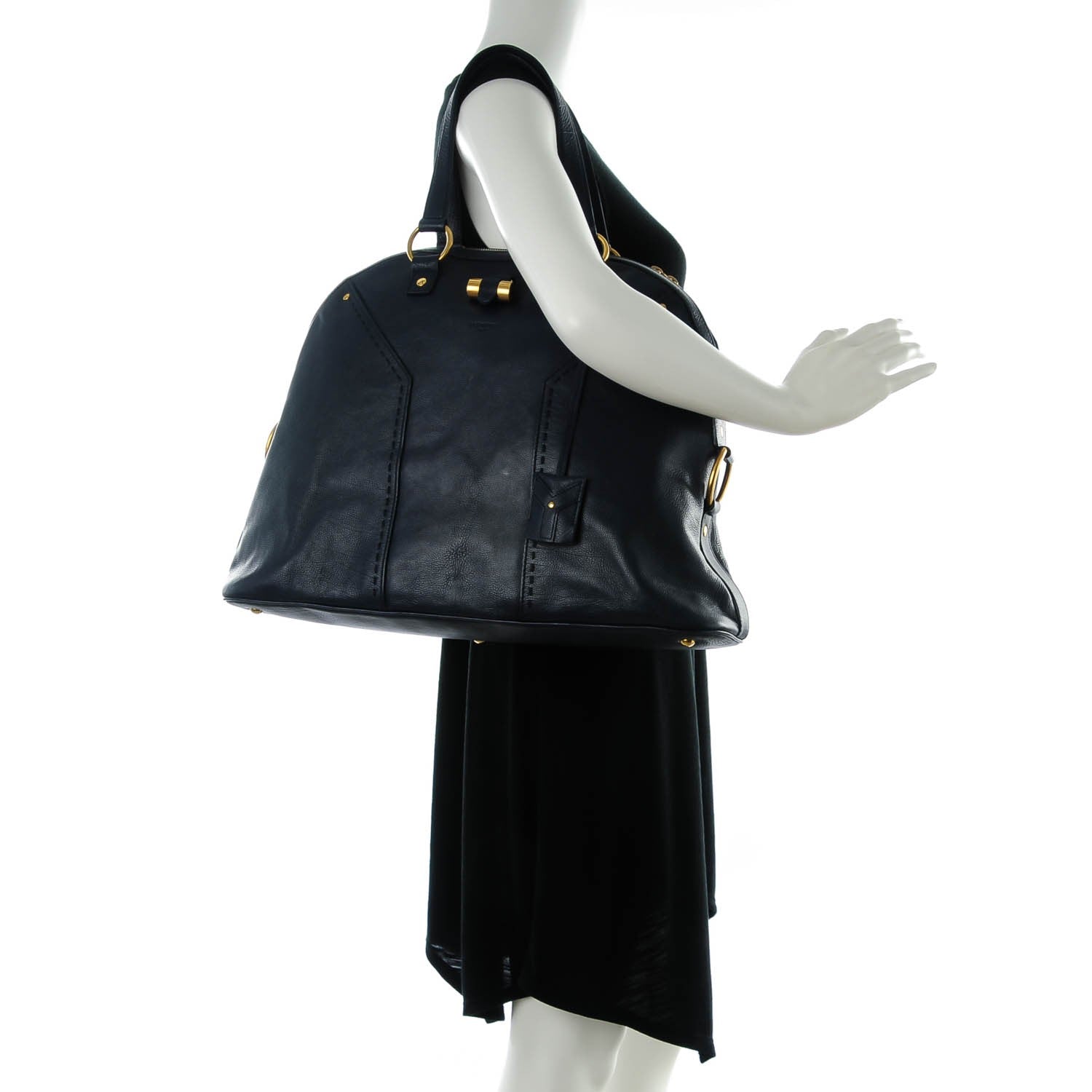 Saint Laurent Calfskin Oversized Muse Navy Blue 2 of 7