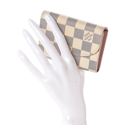 Louis Vuitton Damier Azur Rosalie Coin Purse Rose Ballerine 2 of 9