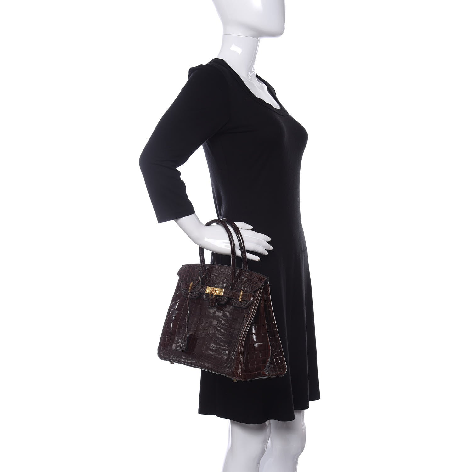 Hermes Shiny Niloticus Crocodile Birkin 30 Havane 2 of 12
