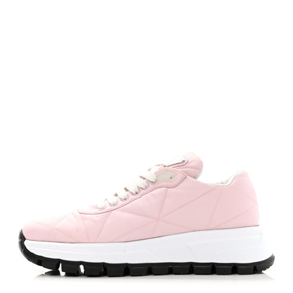 Prada Re-Nylon Piuma Metal Triangle Logo Quilted 45mm Sneakers 37.5 Alabastro 1 of 12