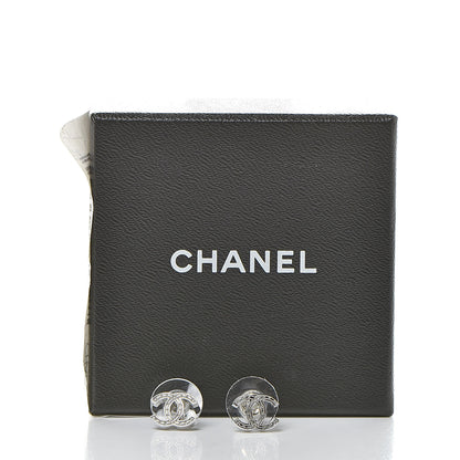 Chanel Metal CC Earrings Silver 4 of 4