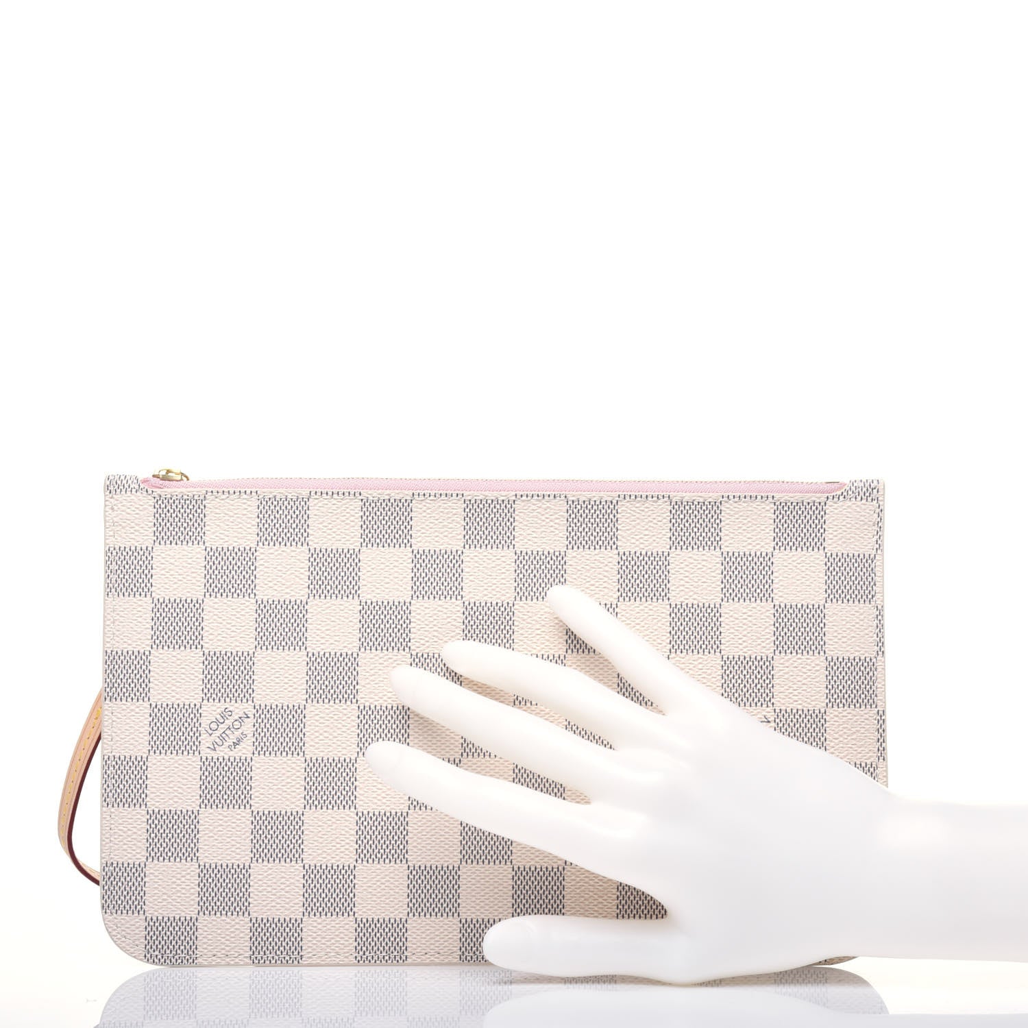 Louis Vuitton Damier Azur Neverfull MM GM Pochette Rose Ballerine 2 of 14