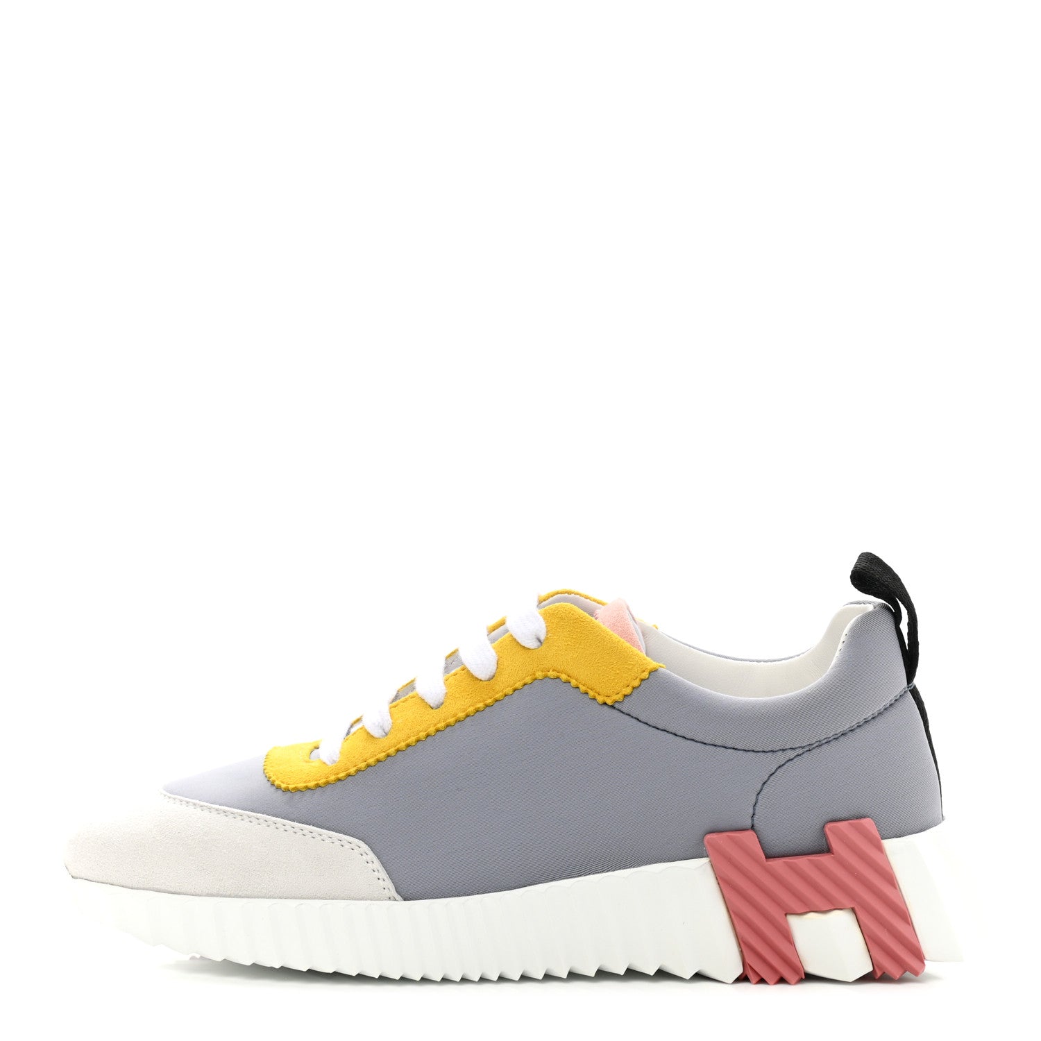 Hermes Technical Canvas Suede Goatskin Bouncing Sneakers 36.5 Gris Multicolor 1 of 9