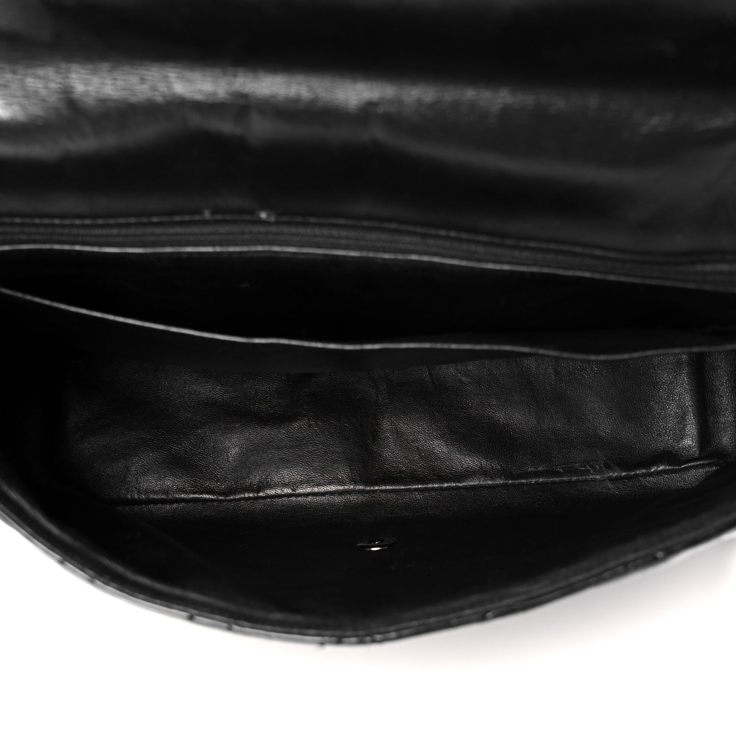 Patent Quilted Maxi Single Flap Black