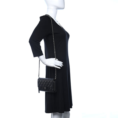 Chanel Caviar Quilted Phone Holder Wallet on Removable Chain Black 2 of 15