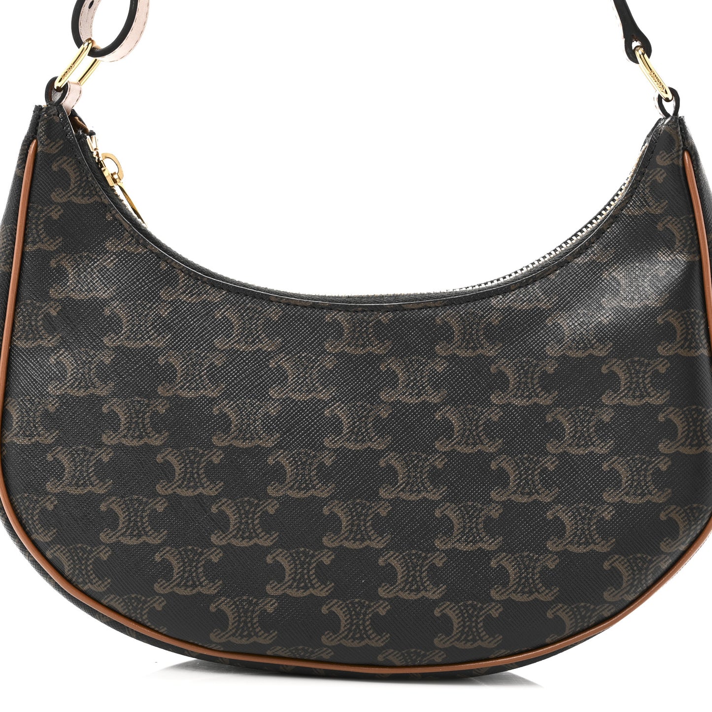 Triomphe Canvas Calfskin Ava Shoulder Bag Tan