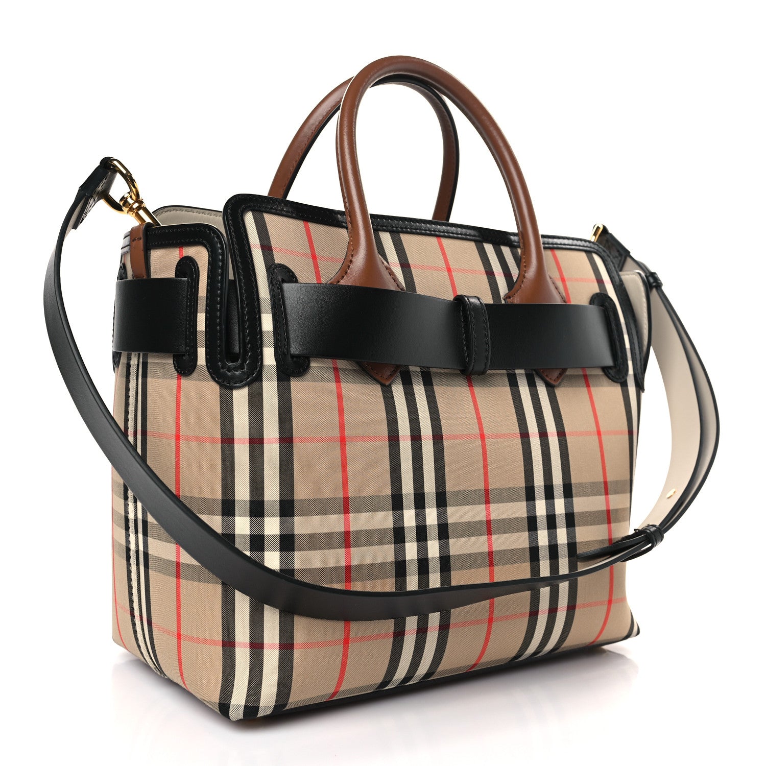 Burberry Calfskin Vintage Check Triple Stud Mini Belt Bag Archive Beige 3 of 8