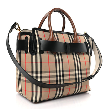 Burberry Calfskin Vintage Check Triple Stud Mini Belt Bag Archive Beige 3 of 8