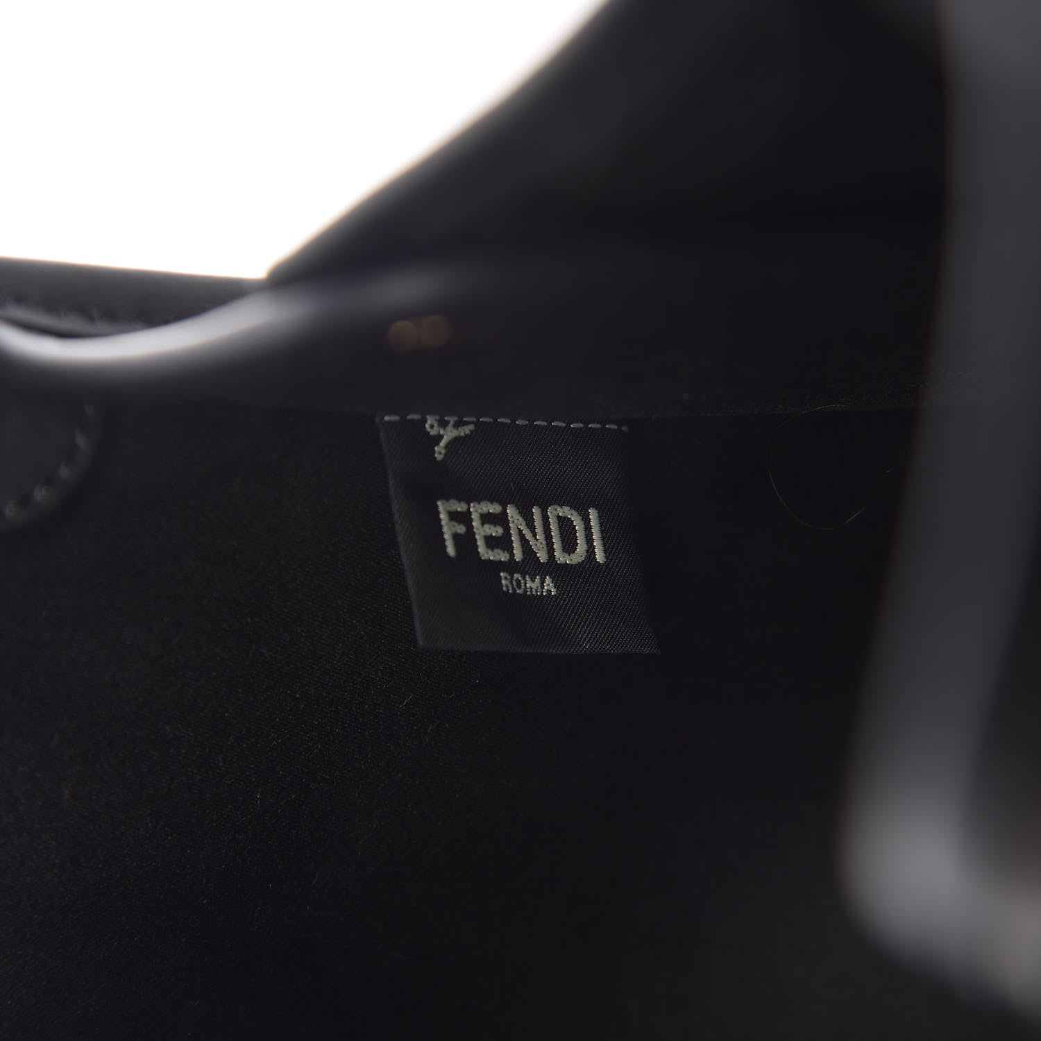 Fendi Glazed Fabric Vitello Century FF 1974 Stamp Patch Mini Peekaboo Defender Cover Mogano Panna Black 7 of 9