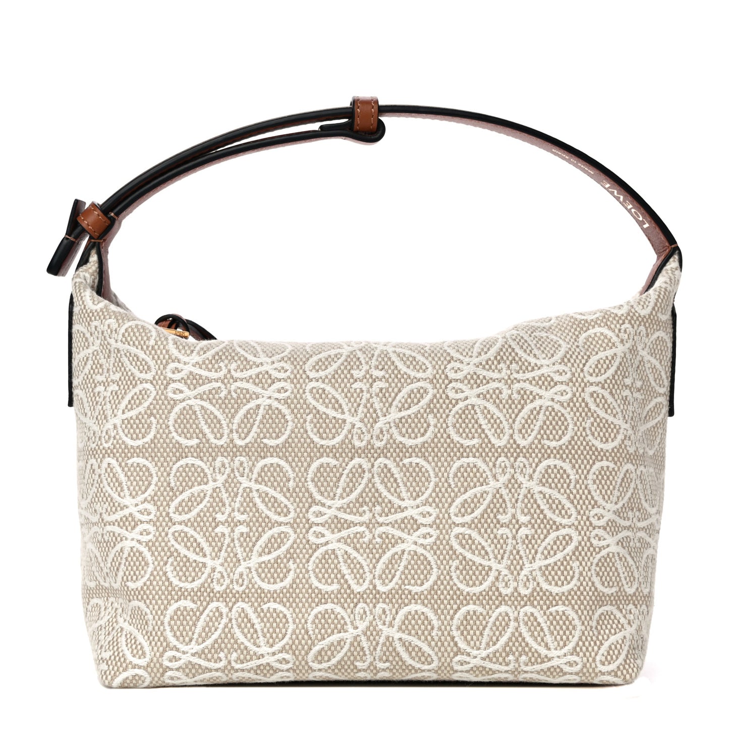 Jacquard Anagram Calfskin Small Cubi Bag Ecru Tan