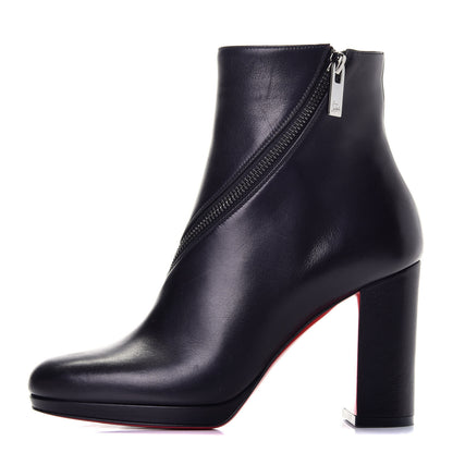 Christian Louboutin Calfskin Birgitta 100 Zip Around Ankle Bootie 36.5 Black 1 of 8
