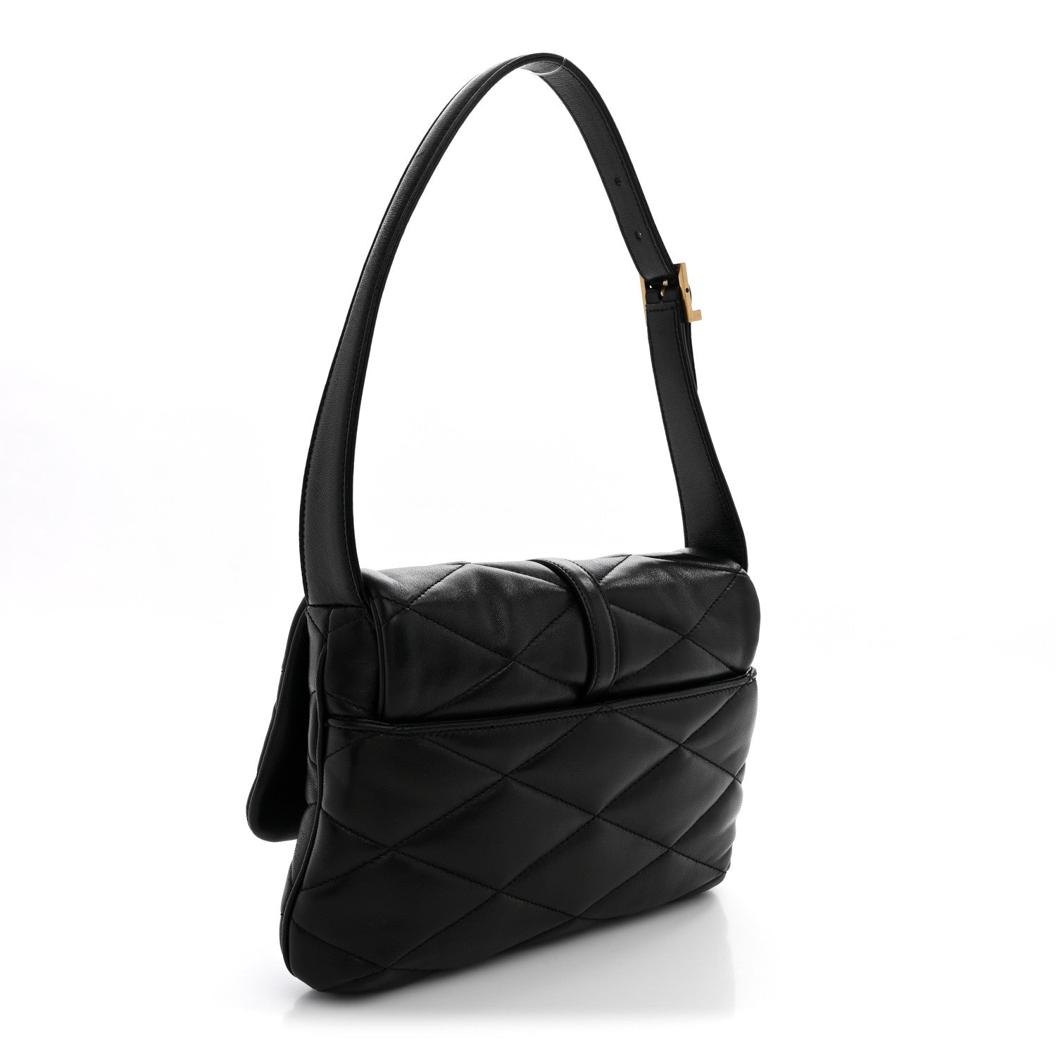Saint Laurent Lambskin Quilted Le 57 Diamond Shoulder Bag Black 3 of 10