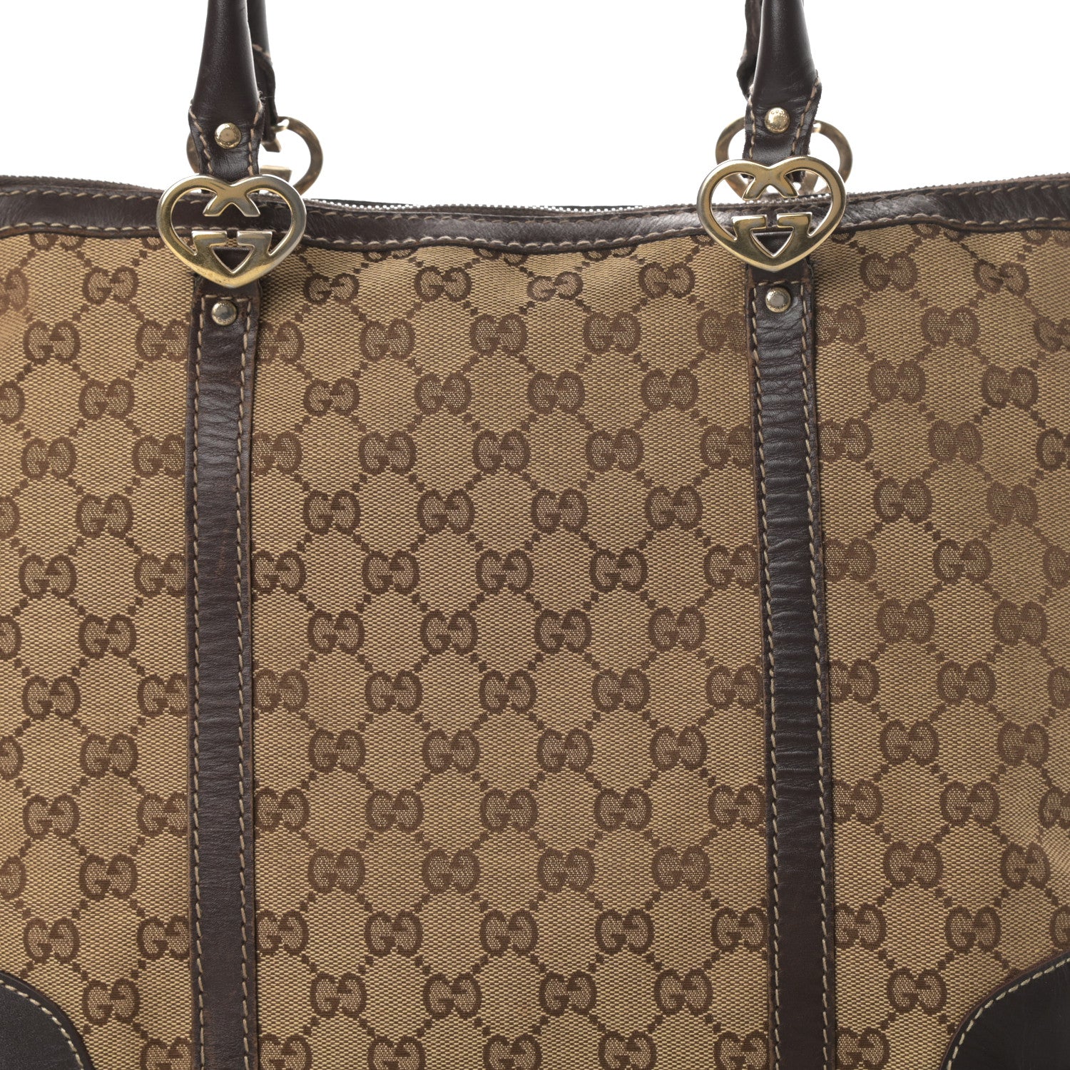 Gucci Monogram Lovely Heart Tote Brown 8 of 22
